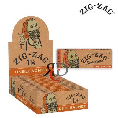 ZIG ZAG UNBLEACHED ROLLING PAPER 1 1/4 24CT/PACK